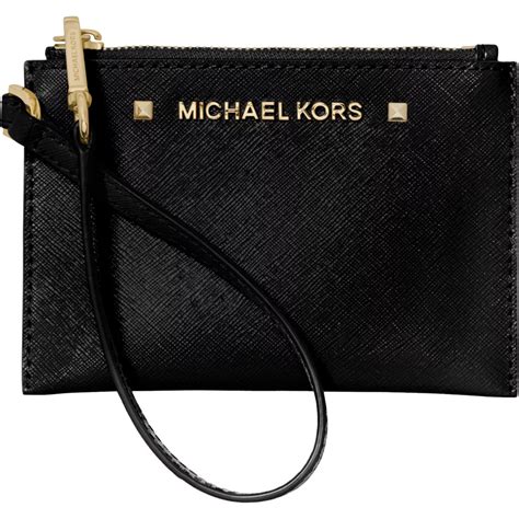 michael kors karla small leather wristlet|MICHAEL KORS Karla Black Leather Small Wristlet With Gift Box.